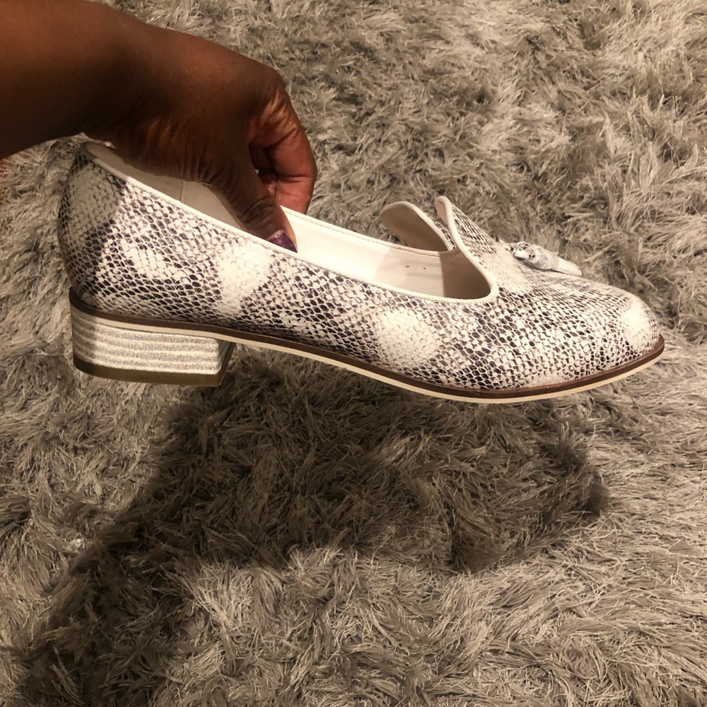 Snake print flats
